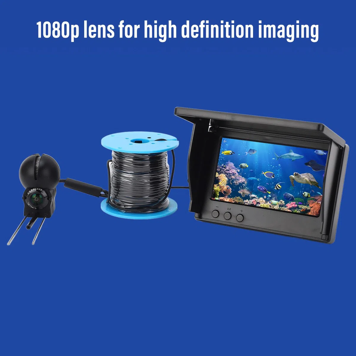 Telecamera Pesca Subacquea, Fotocamera Pesca Al Ghiaccio Portatile Largo Angolare 1080p con Schermo 4,3 Pollici e Cavo 30 M, Telecamera Subacquea Pesce per la Pesca in Barca Marina