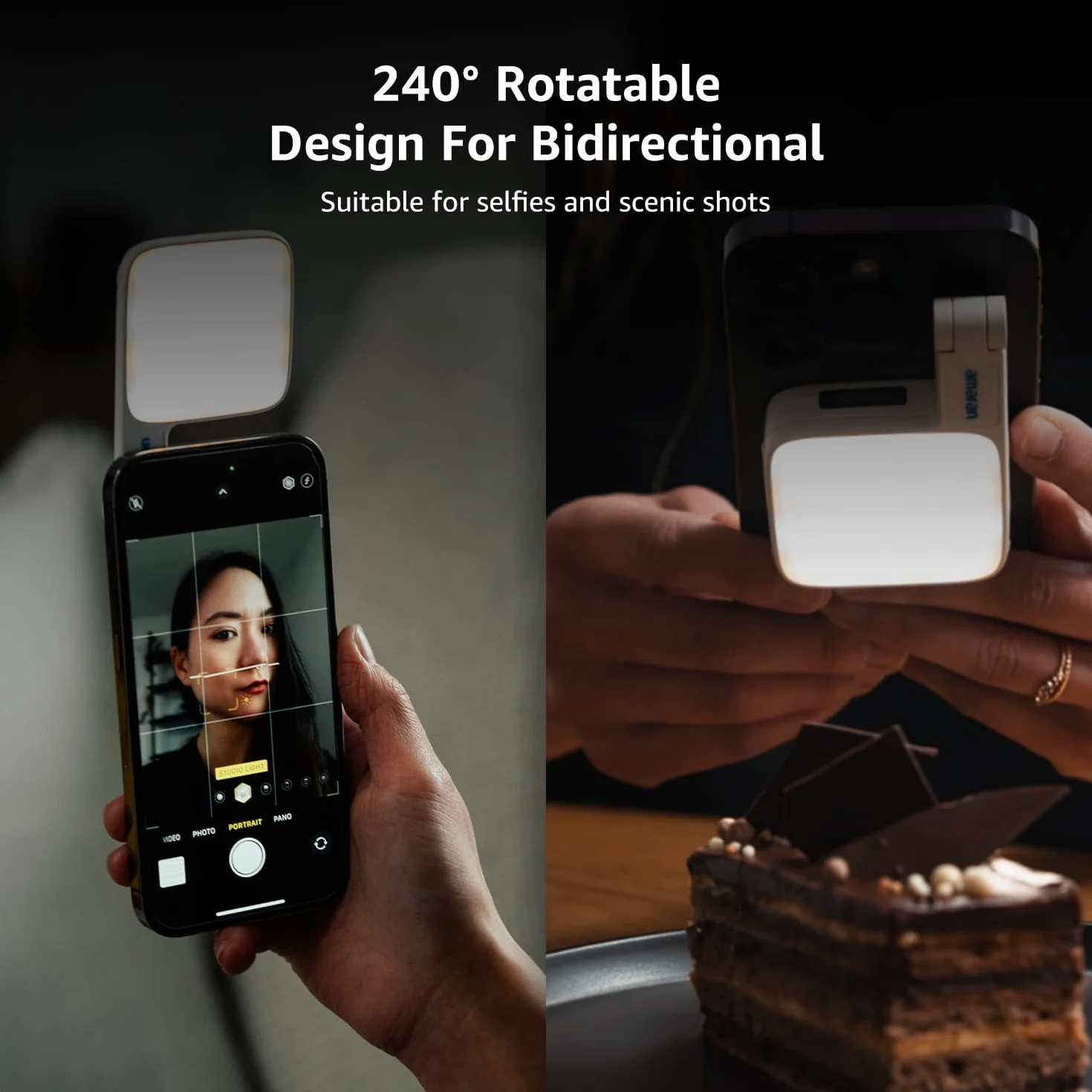 Amaran Go Mini Luce LED Magnetica, Doppia Luce a Specchio, CCT Regolabile 2700K-6500K, 10 Effetti, Ricarica Rapida USB-C