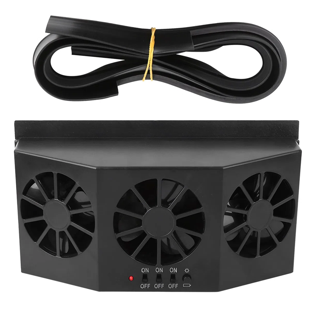 Denash Ventola di Raffreddamento per Auto Portatile, Ventola Solare per Auto, Ventilatore per Auto, per Ventilatore per Auto