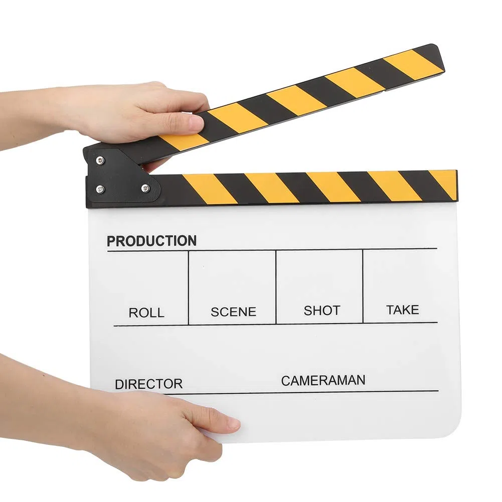 Regista Cinematografico Ciak in Acrilico Organico 30x25 cm, Regista Ciak, Strumento Fotografico per Ciak(colorato （PAV1CWE3）)