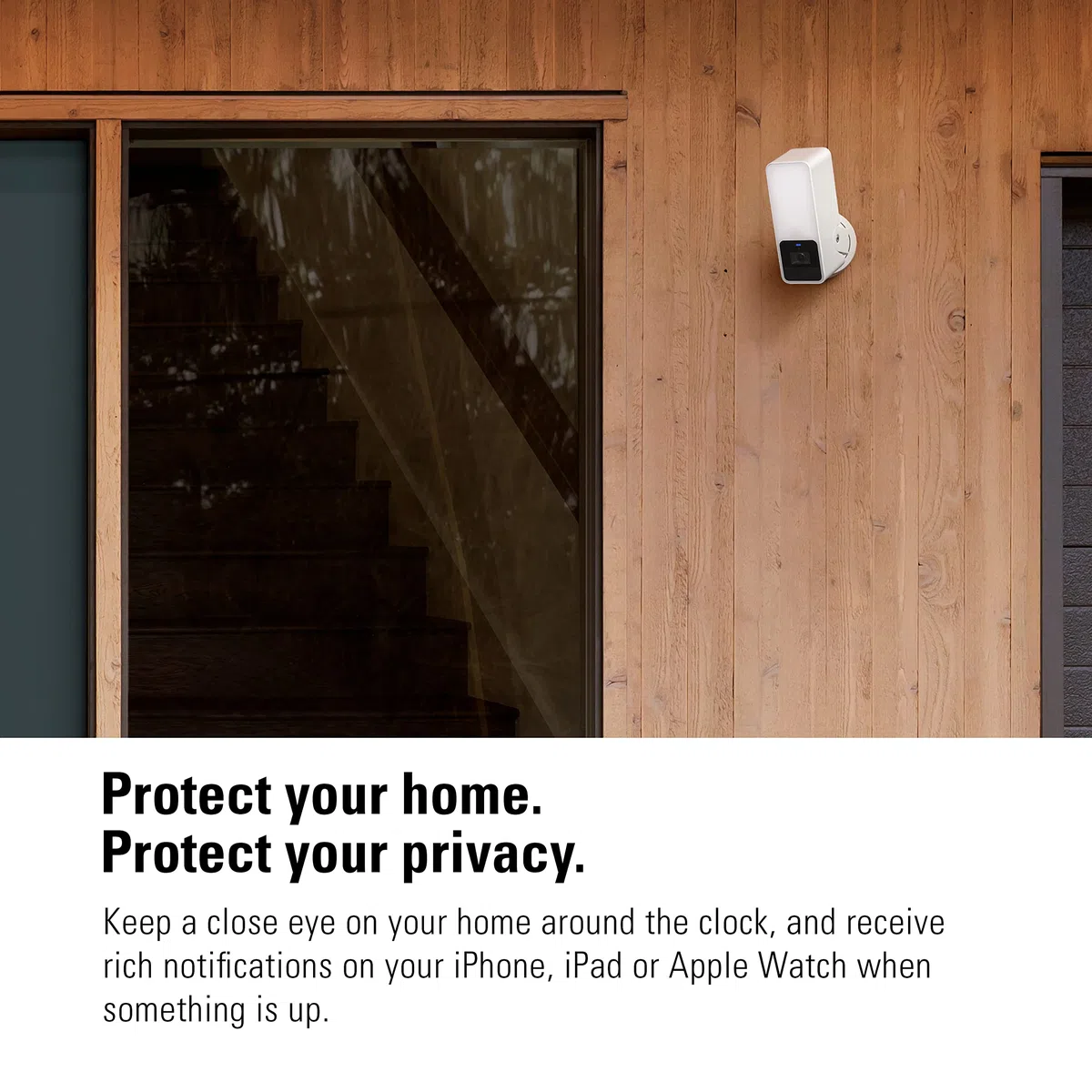 Eve Outdoor Cam (White Edition) – videocamera con riflettore sicura, sicurezza e privacy (HomeKit Secure Video), visione notturna, Wi-Fi (2.4 GHz), sensore di movimento, comunicazione bidirezionale