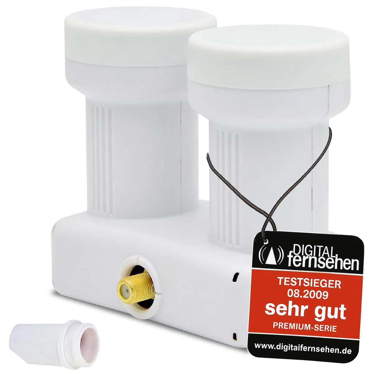 RED OPTICUM LMP 04H Monoblock Single LNB 0.1dB - LNB doppia testa per 1 partecipante e 2 Satelliti con DiseqC integrato - 3D UHD 4K Ready - Monoblock LNB Astra Hotbird