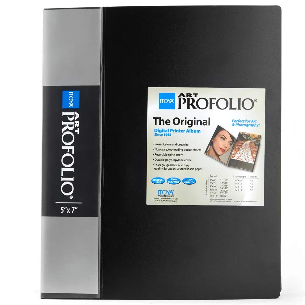 Itoya Art Profolio - Cartellina portfolio, 12,7 x 17,8 cm, 24 buste per esporre 48 pagine