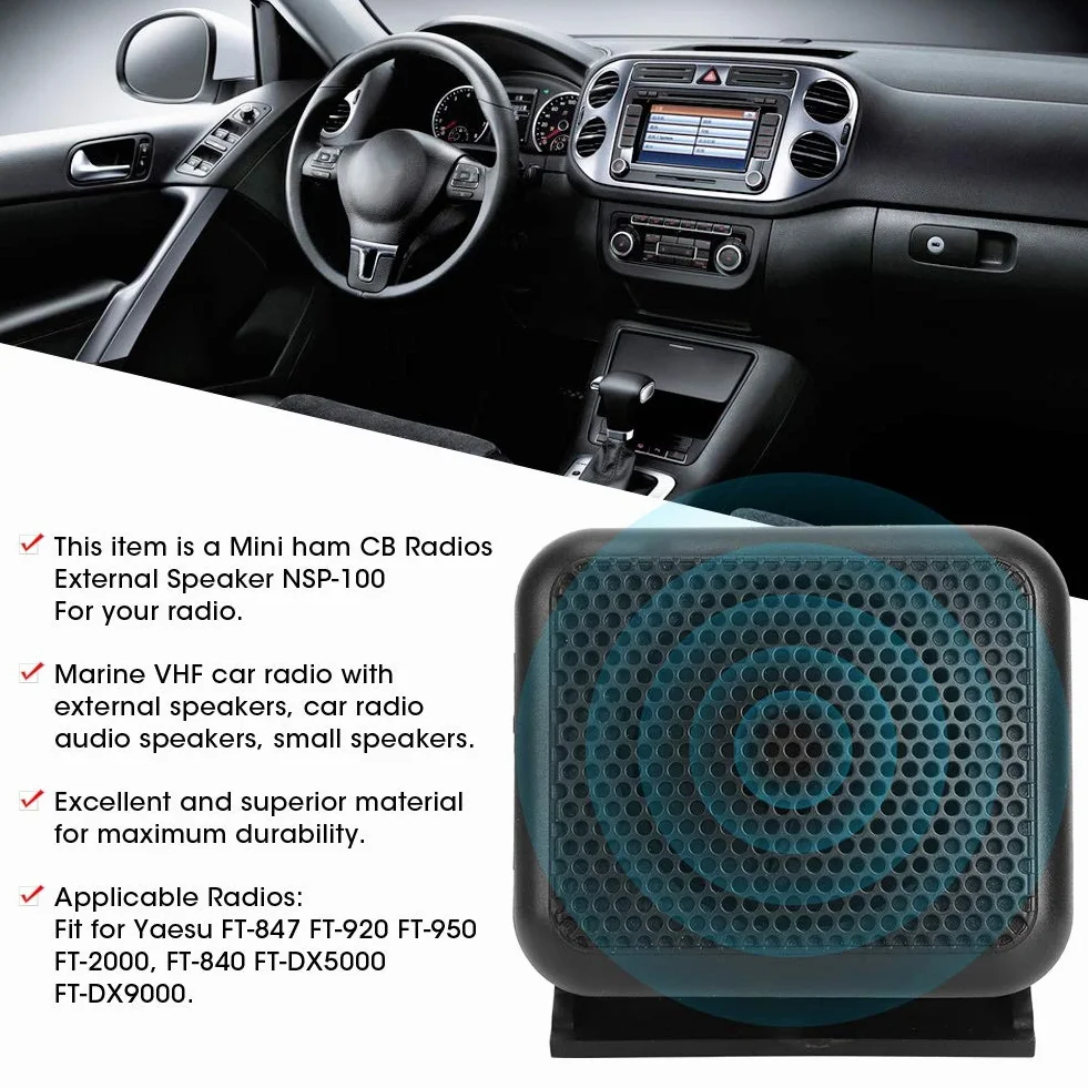 NSP-100 altoparlanti esterni auto, Altoparlante da Esterno, altoparlante esterno per radio ham, altoparlanti esterno auto, noir per Yaesu Ft-847 Ft-920 Ft-950 Ft-2000
