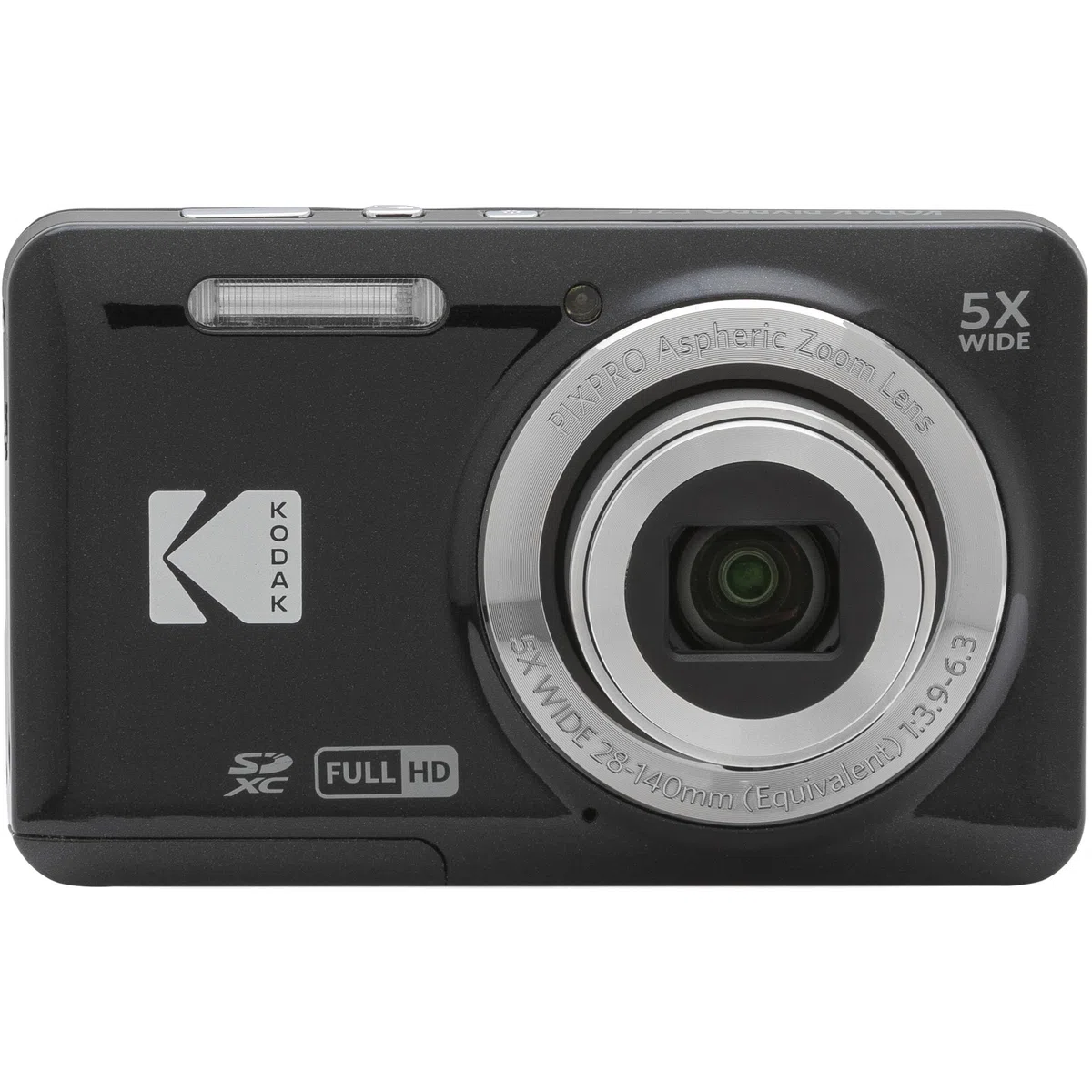 The Imaging World KODAK PIXPRO FZ55 - Fotocamera digitale da 16 MP, zoom ottico 5 x 28 mm, grandangolo 1080p, fotocamera LCD Full HD da 2,7", scheda e lettore da 64 GB, custodia + portafoglio memoria