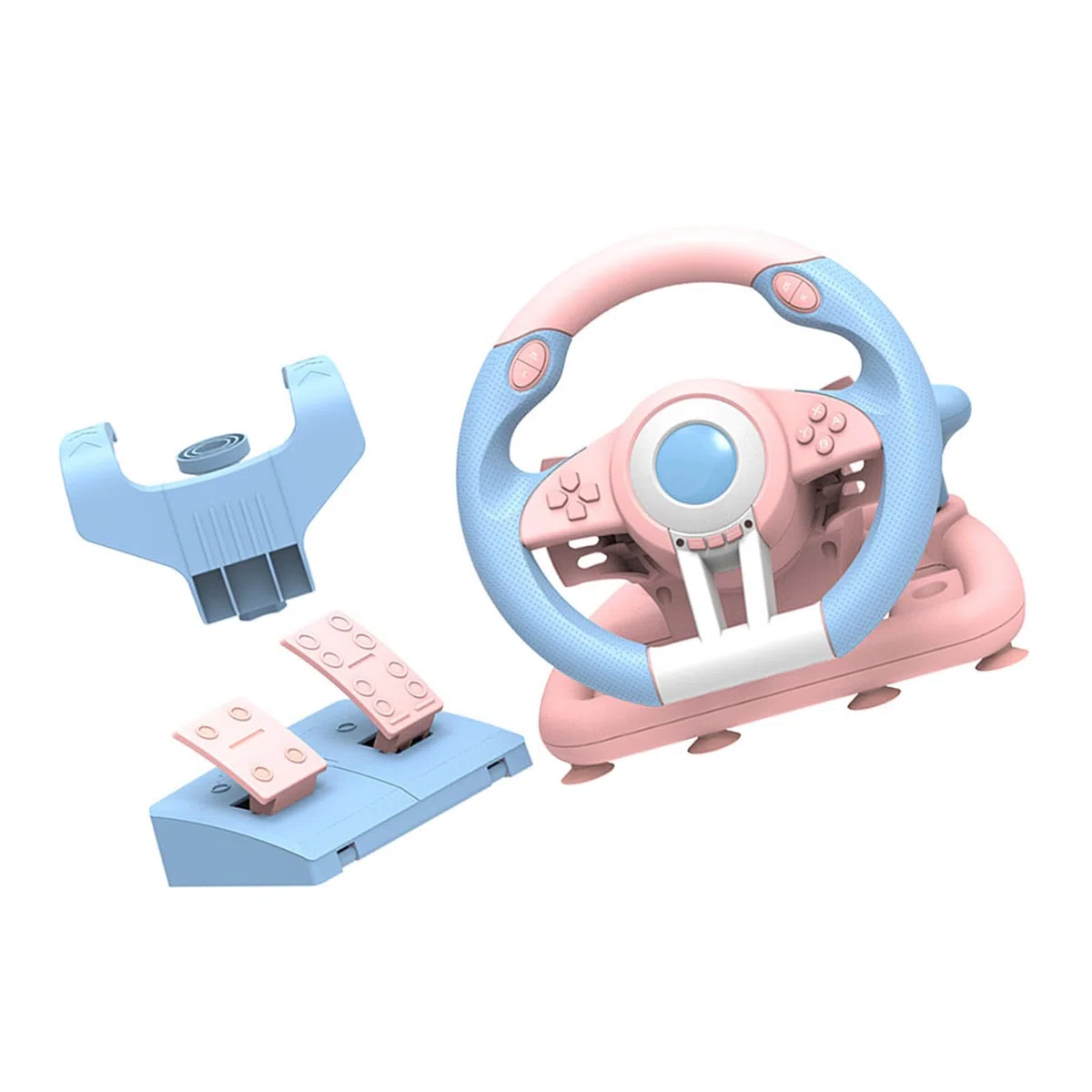 VIVIWI Gioco Racing Wheel con Pedali per Piattaforma Multipla 180 Gradi Rotazione Simulatori di Guida USB Volante da Corsa