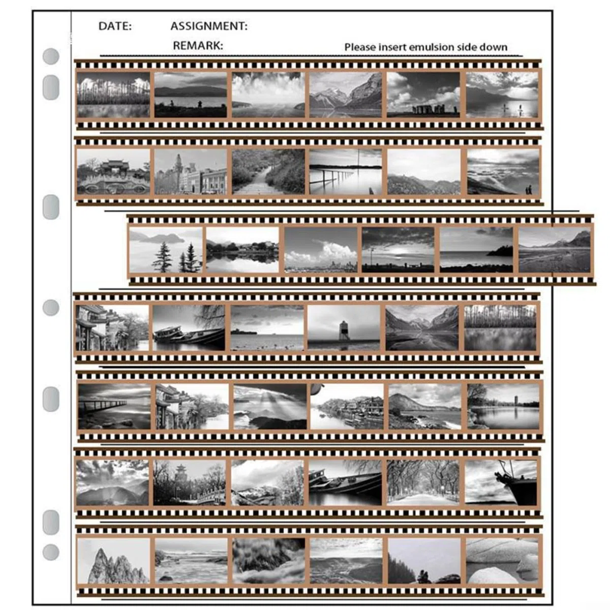 50 sacchetti per pellicola di archiviazione senza acidi, per pagine negative, senza acidi, trasparenti, per album di archiviazione, raccoglitori per pagine con foro (135, una confezione da