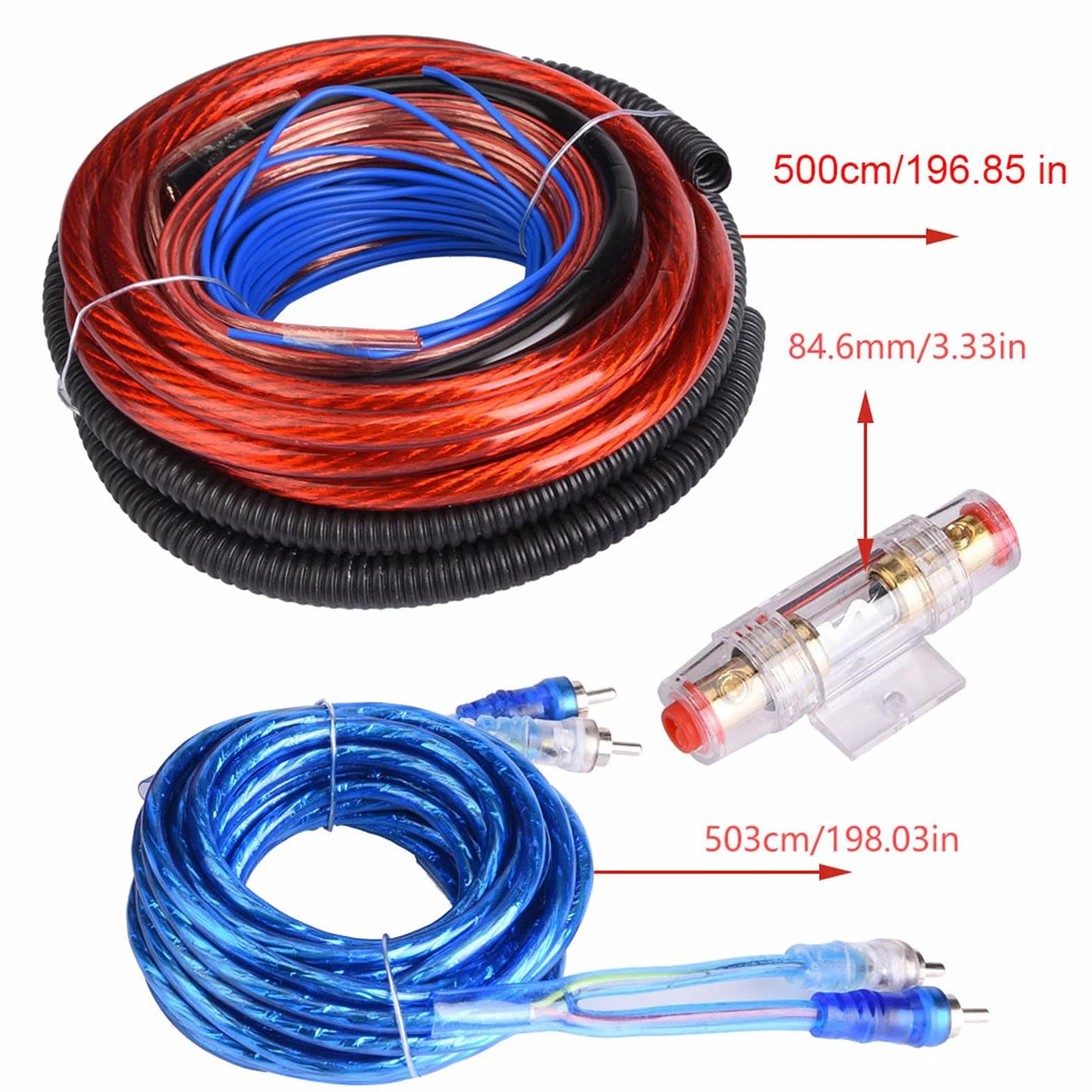Cavo Per Subwoofer Audio Per Auto, 4 Calibri 2800 W Amplificatore Per Subwoofer Audio Per Auto Altoparlante Installazione Kit Cavi Per Fusibili