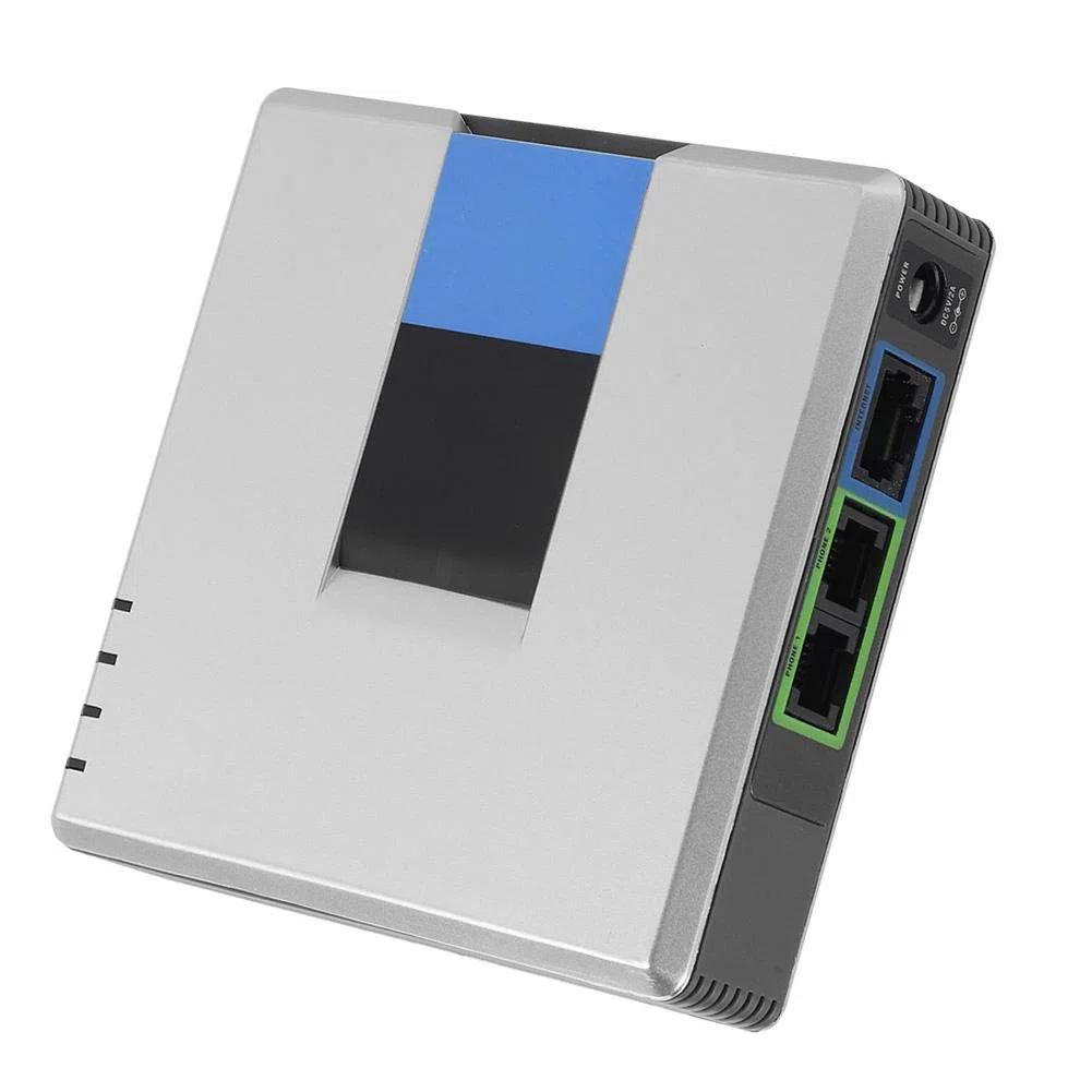 Diyeeni Adattatore Telefonico VoIP a 2 Porte, VoIP Gateway Adattatore Telefonico Analogico 2 Porte a Internet Telefono VoIP e Dispositivo con Cavo Sip RJ45 per Linksys PAP2T (EU)