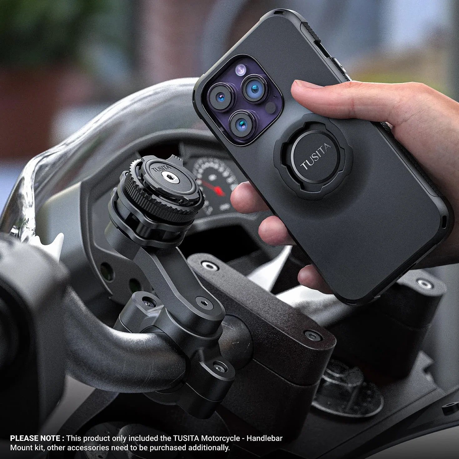 TUSITA Supporto per Telefono da Moto Compatibile con Quad Lock Smartphone Custodia