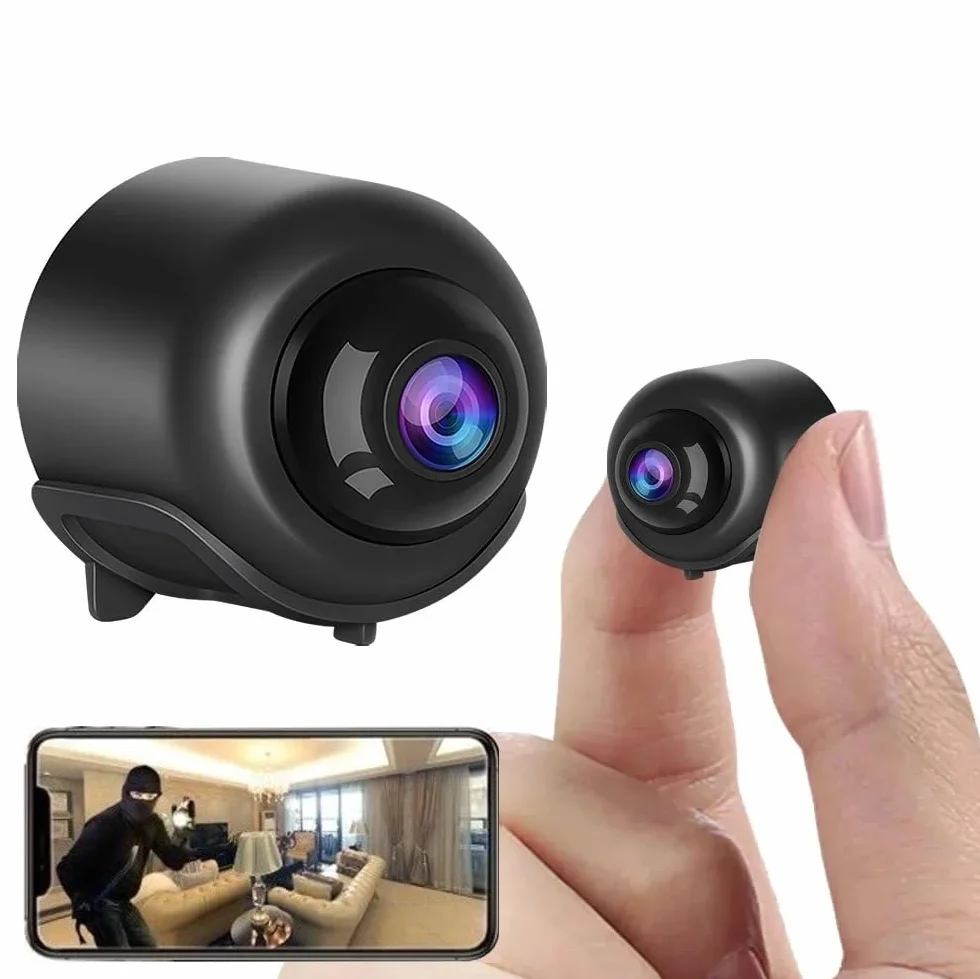 Mini telecamera spia nascosta IP WiFi HD 1080p con app per guardare video in tempo reale dal telefono cellulare Micro fotocamera di sicurezza per sorveglianza con visione notturna e rilevamento del