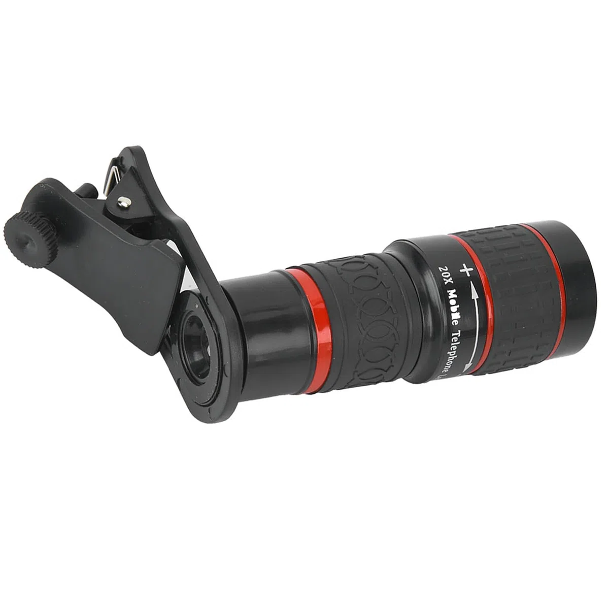 Teleobiettivo 20X Teleobiettivo con Zoom a Fuoco Lungo con Clip per Smartphone Tablet PC Nero