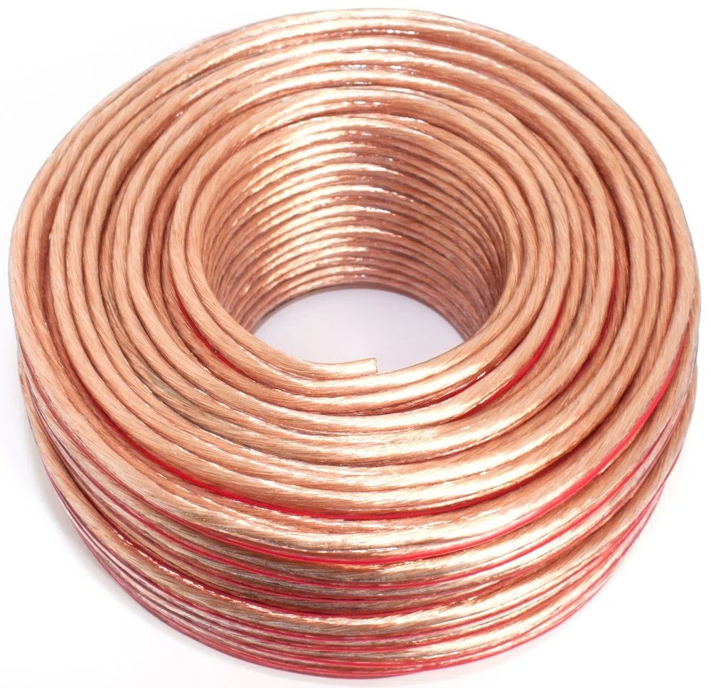Cavi diffusori 50m - 2x4mm² - 100% CCA Rame ; Cavo audio - trasparente