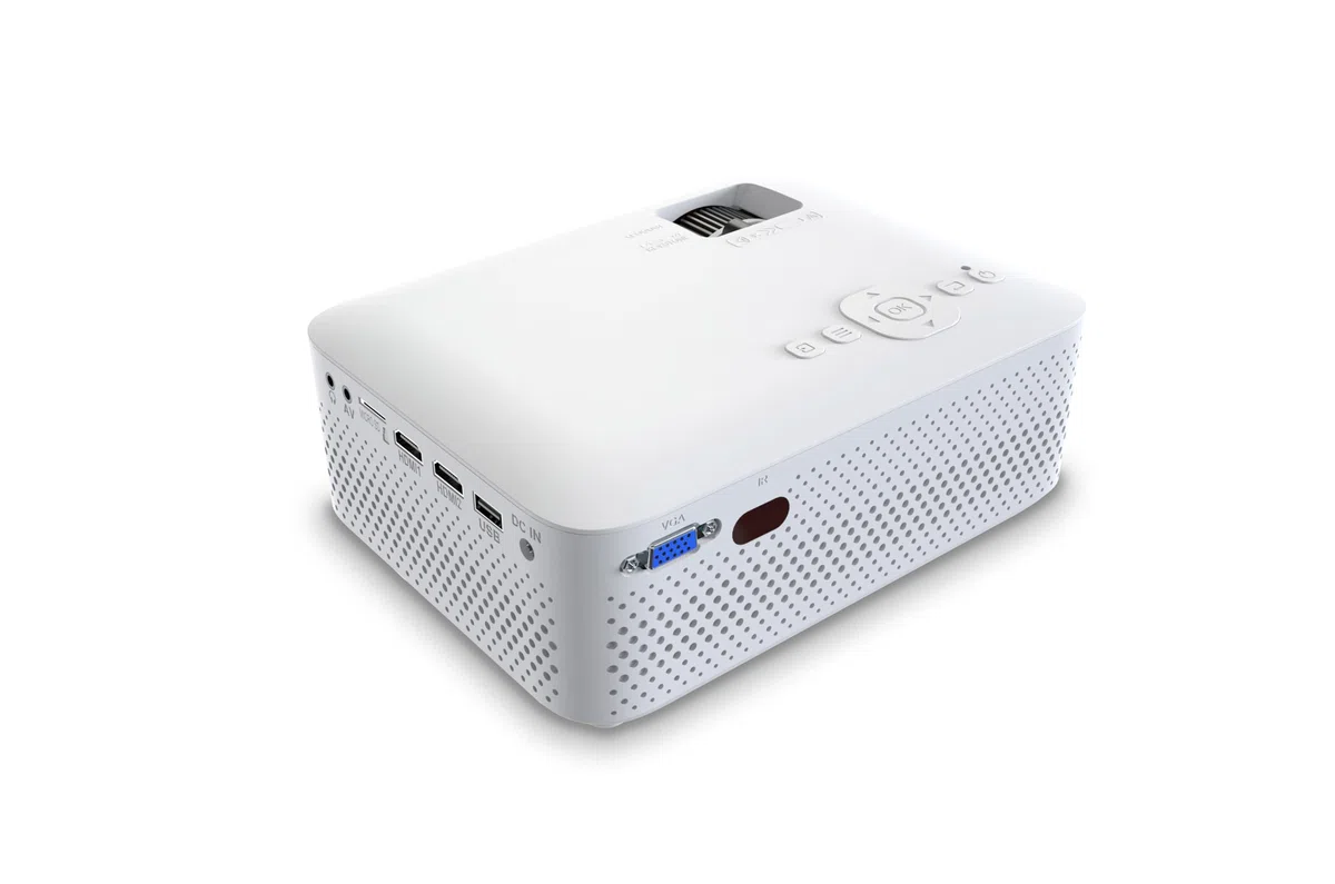 Philips NeoPix 100, Videoproiettore Fisso, Schermo da 65" (165 cm), LED, Altoparlanti Stereo Hi-Fi Incorporati, Connettività USB, HDMI e Cavo Jack da 3,5mm, Compatto, Bianco