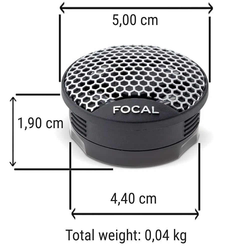 Tweeter 2 compatibile con FOCAL TWU1.5 TWU 1.5 da 5,00 cm 50 mm 2" di diametro da 15 watt rms e 100 watt max impedenza 4 ohm sensibilità 94 db spl per auto, a coppia