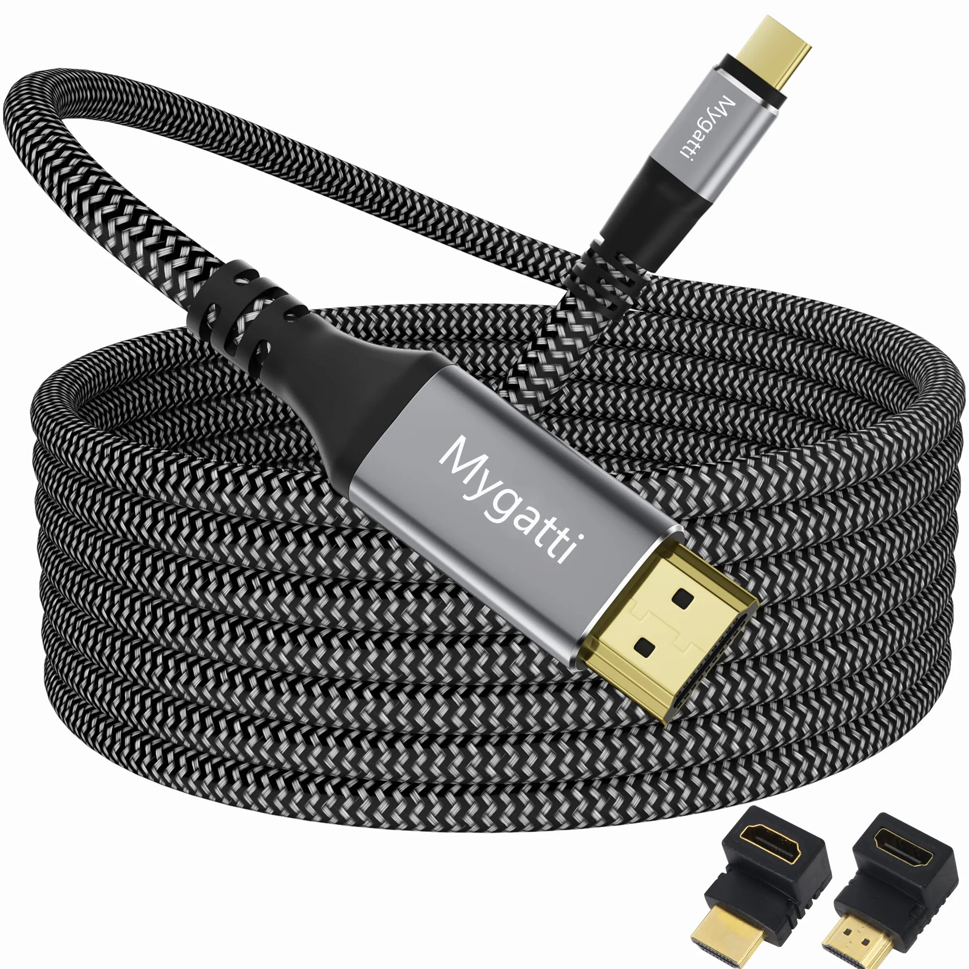 Cavo da USB C a HDMI 4K UHD 7.5 metri,compatibile con Thunderbolt 4/3,con adattatore HDMI ad angolo di 90 gradi e 270 gradi,compatibile con iPhone 15/16/17,MacBook,iPad