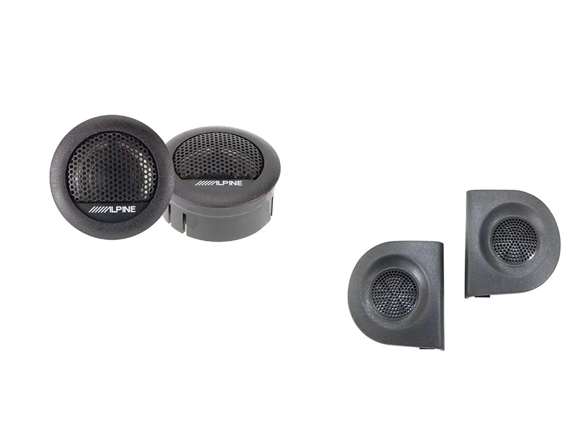 Coppia Tweeter SXE-1006TW Alpine + Supporti adattatori per Fiat Panda dal 2003 al 2012 Seconda Serie Custom fit