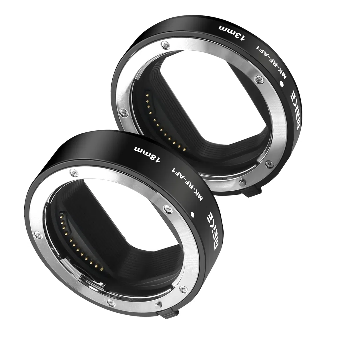 Meike MK-RF-AF1 - Kit di tubi di prolunga macro per autofocus in metallo, 13 mm + 18 mm, per fotocamere con montaggio RF, serie EOS-R, EOS-RP