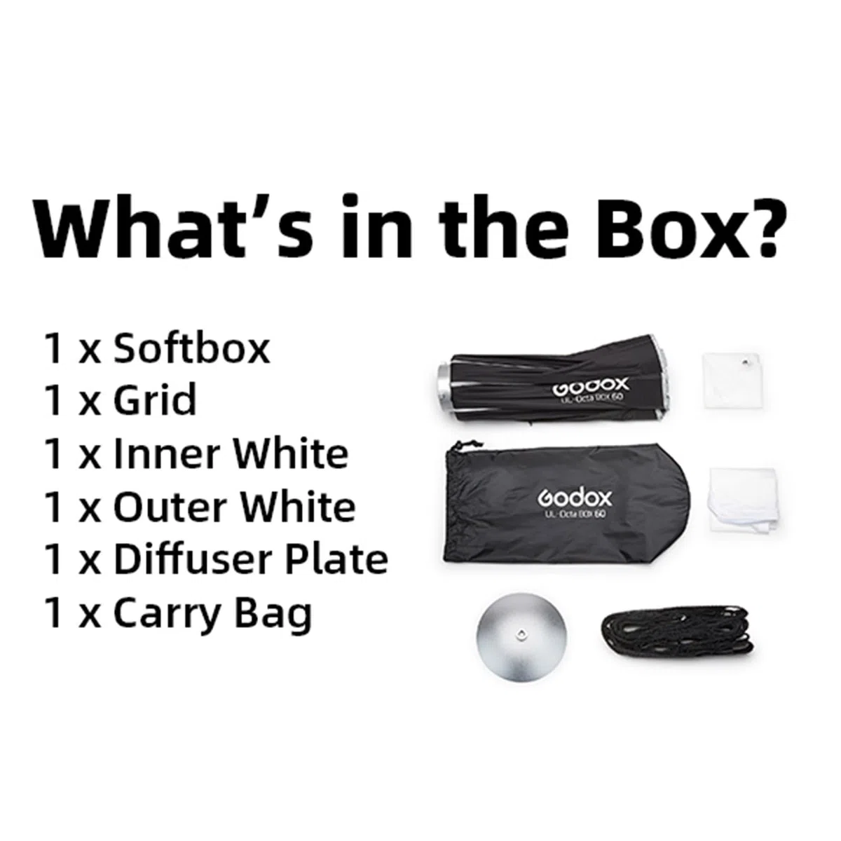 Godox UL-Octa Box 60 centimetri / 24 pollici Softbox ottagonale a rilascio rapido - Softbox Octa pieghevole con diffusori e configurazione rapida, compatibile con il supporto Bowens