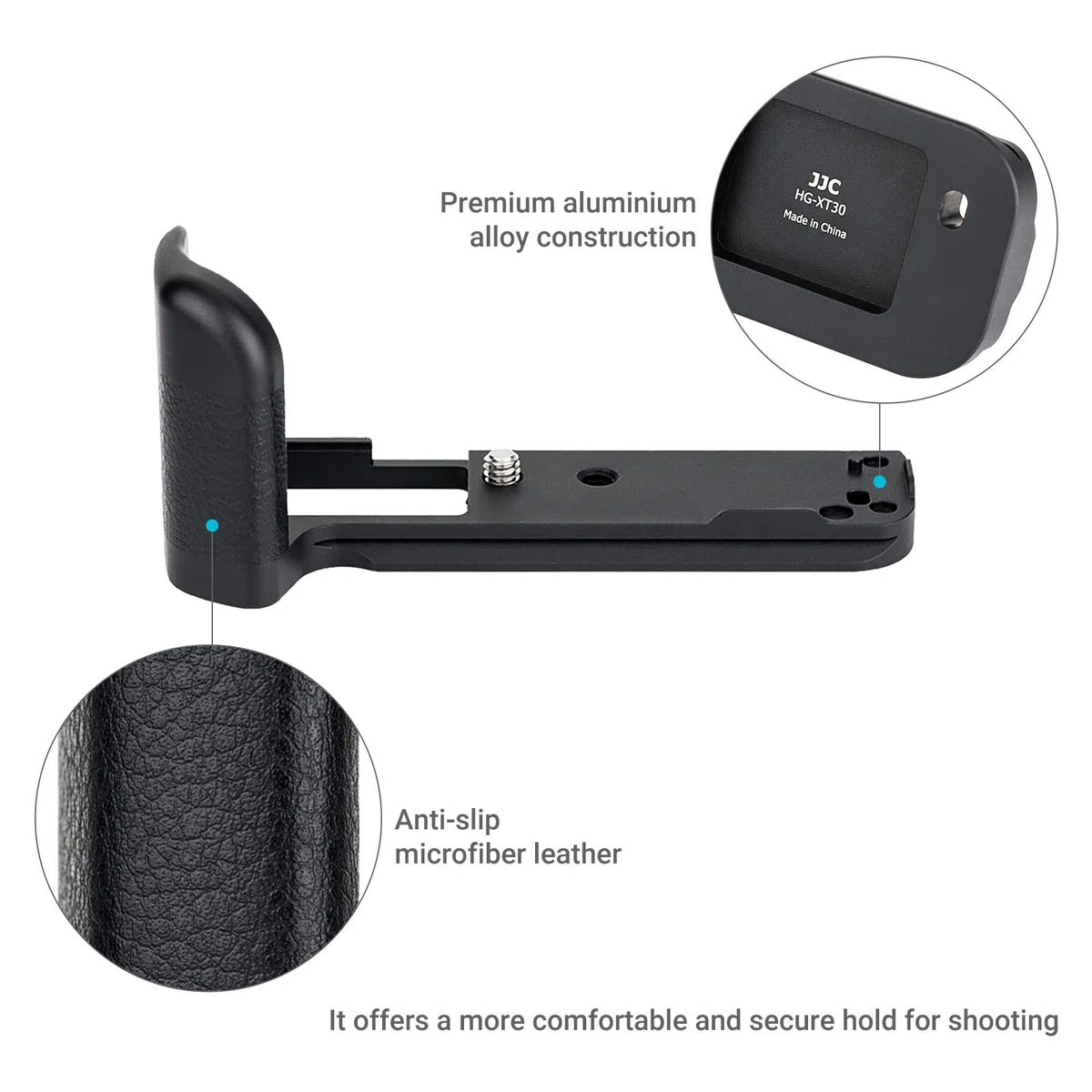 JJC Grip Metallo Impugnatura per Fujifilm Fuji X-T30III X-T30II X-T30 X-T20 X-T10 sostituisce Fujifilm MHG-XT10 Hand Grip