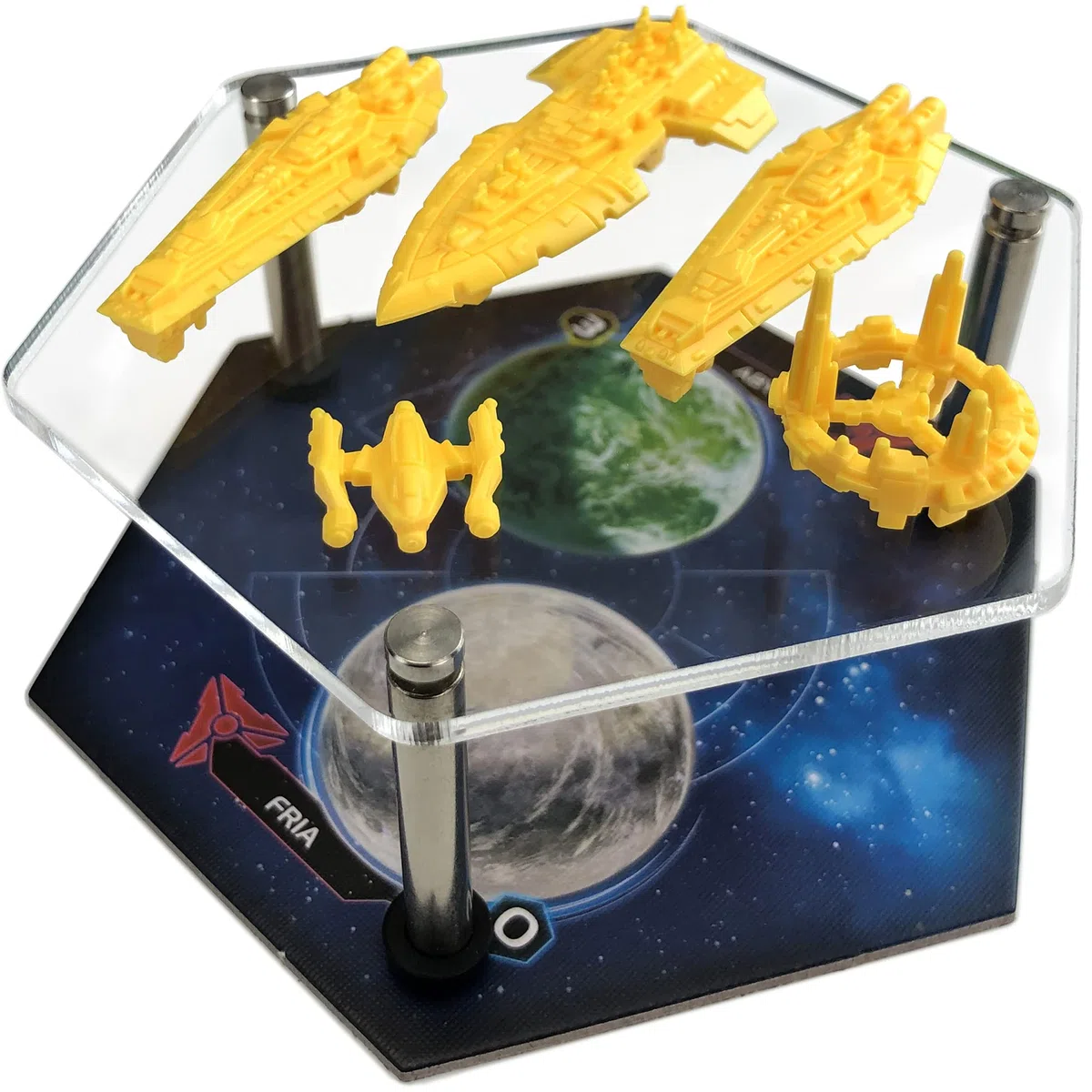 Supporti per flotte compatibili con Twilight Imperium 4 | x6 supporti per flotte da 93 mm | Gambe in acciaio e piedini in gomma
