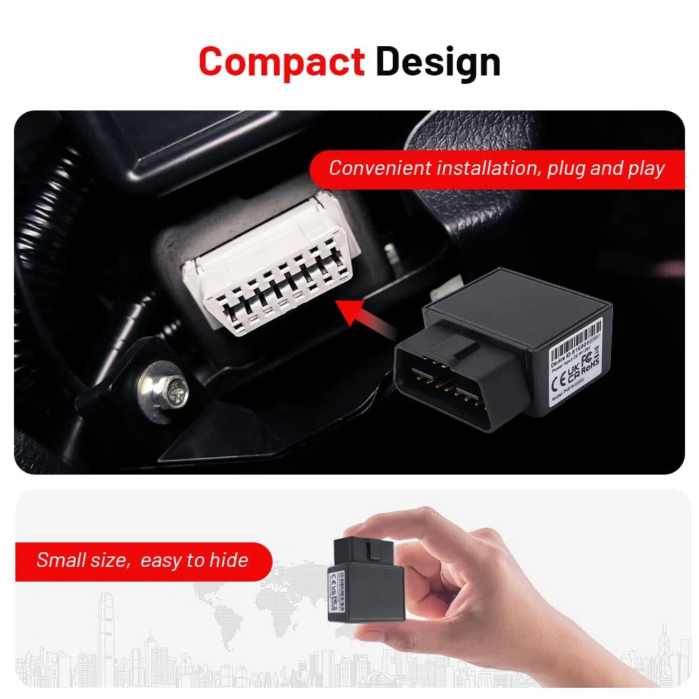 GPS Tracker 4G LTE OBD2 per Auto, Veicoli, Camion, Protezione Antifurto Online in Tutto Diverse Modalità di Allarme Tracciamento in Tempo Reale con App Gratuita Senza Abbonamento TK816 4G
