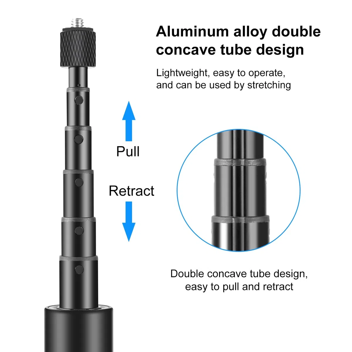 PULUZ Bastone invisibile per selfie+treppiede 2 in 1 per Insta360 X5/X4/X3, Insta 360 GO 3S, Ace Pro, GO 3, X3, ONE RS Accessori per Action Camera