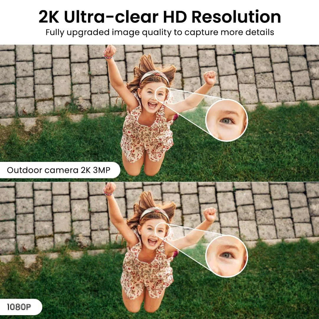 AOQEE Telecamera WiFi Interno, 2K Videocamera Sorveglianza Interno WiFi Wi-Fi Esterno, Impermeabile IP65, Visione Notturna a Colori, Rilevamento Umano, Registrazione Continua, Funziona Alexa, C1