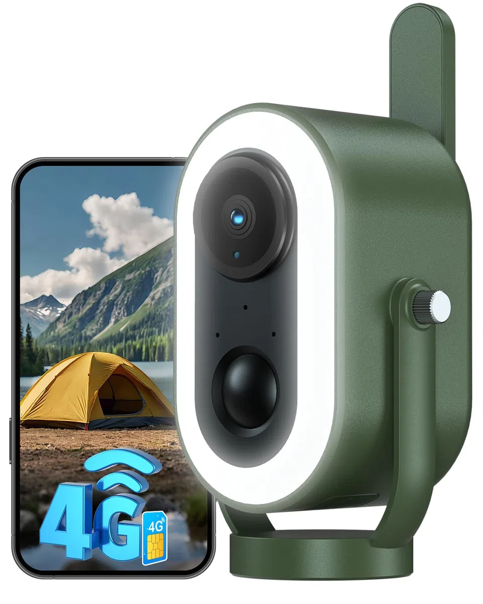 Xega 4G LTE Telecamera Magnetica con SIM scheda 2K HD Telecamera di Sicurezza Senza WiFi Portatile per Esterni 6000 mAh Batteria Rilevamento Umano PIR per Camper/Campeggio/Viaggi/Picnic IP65
