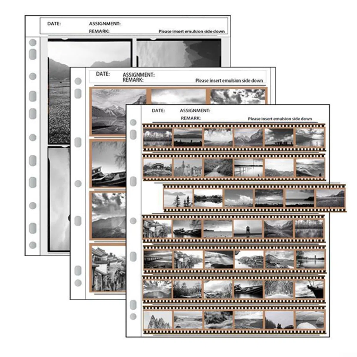 50 sacchetti per pellicola di archiviazione senza acidi, per pagine negative, senza acidi, trasparenti, per album di archiviazione, raccoglitori per pagine con foro (135, una confezione da