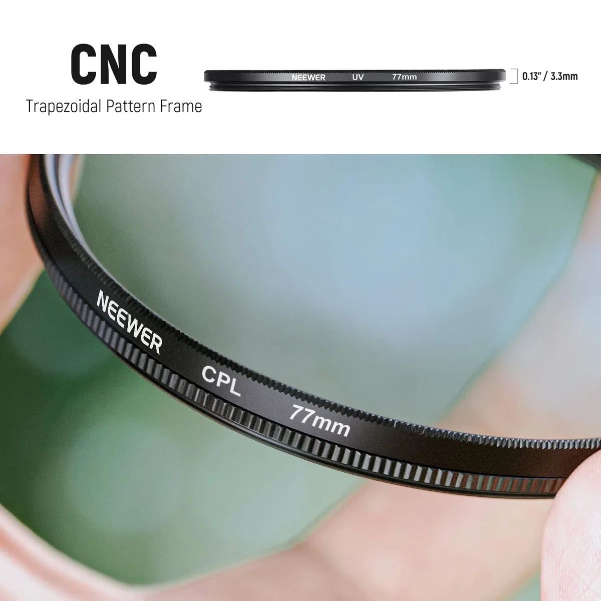 NEEWER Kit di filtri e accessori per lenti ND2 ND4 ND8 UV CPL (polarizzazione circolare) da 77 mm con copriobiettivo, paraluce a tulipano, paraluce in pieghevole, custodia per filtro, laccio di