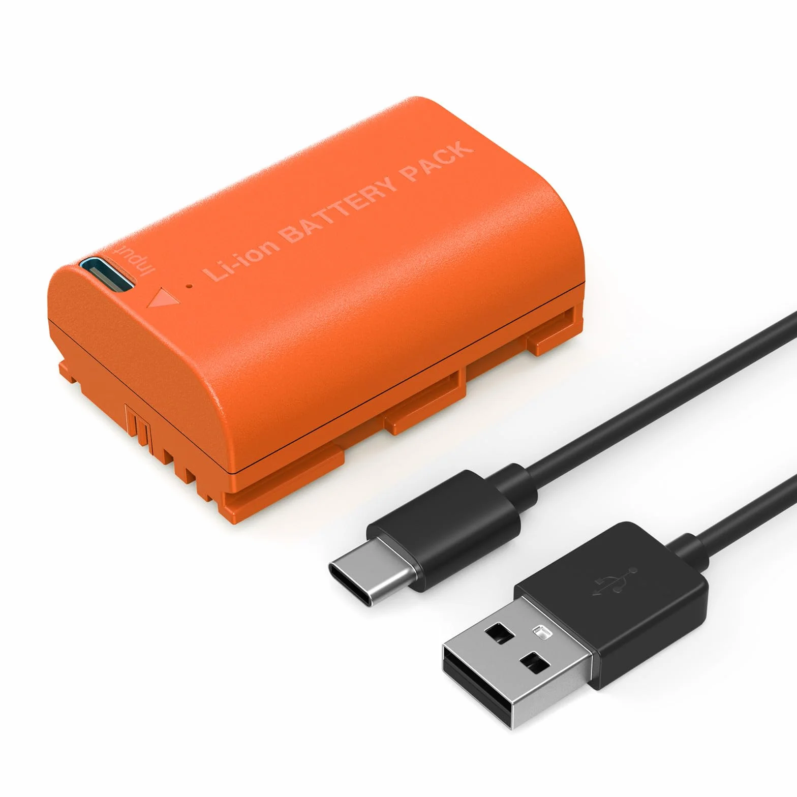 SMALLRIG Batteria 2400mAh per Canon LP-E6NH R6II/R5/R6/R7, Batteria per Fotocamera Ricaricabile con USB-C 2.5H Ricarica Rapida per Canon R, R5C, 5DIII/IV, 6D, 6DII, 7D, 60Da, 70D, 80D, Arancia - 4968