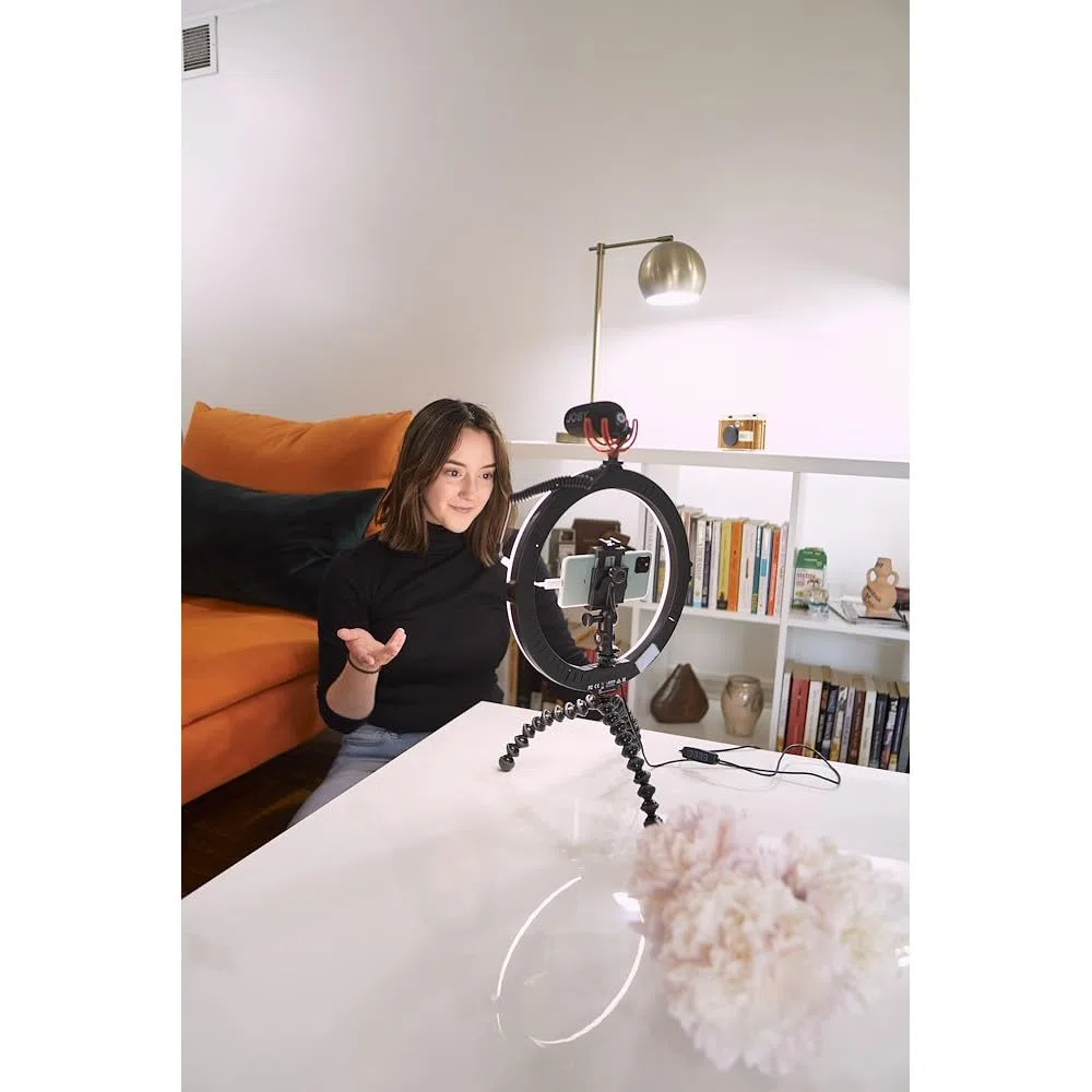 JOBY Beamo Ring Light 12", Luce LED, Ring Light Telefono, Fotocamera, Luce Fotografica con 3 Modalità, 10 Livelli di Luminosità, per Selfie, Foto, Video, Vlogging, Creazione Contenuti