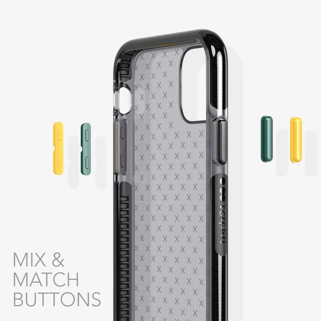 tech21 Evo Check Custodia Protettiva Sottila Dura per iPhone 11 - Grigio Fumo/Nero