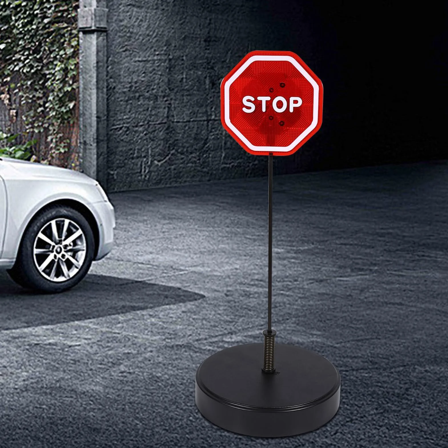 Sensore di Arresto a LED Lampeggiante, KIMISS 137 X 20,5 X 12,7 Cm/53,9 X 8,1 X 5 Sensore di Arresto di Parcheggio con Supporto Regolabile Rilevatore di Parcheggio Automatico