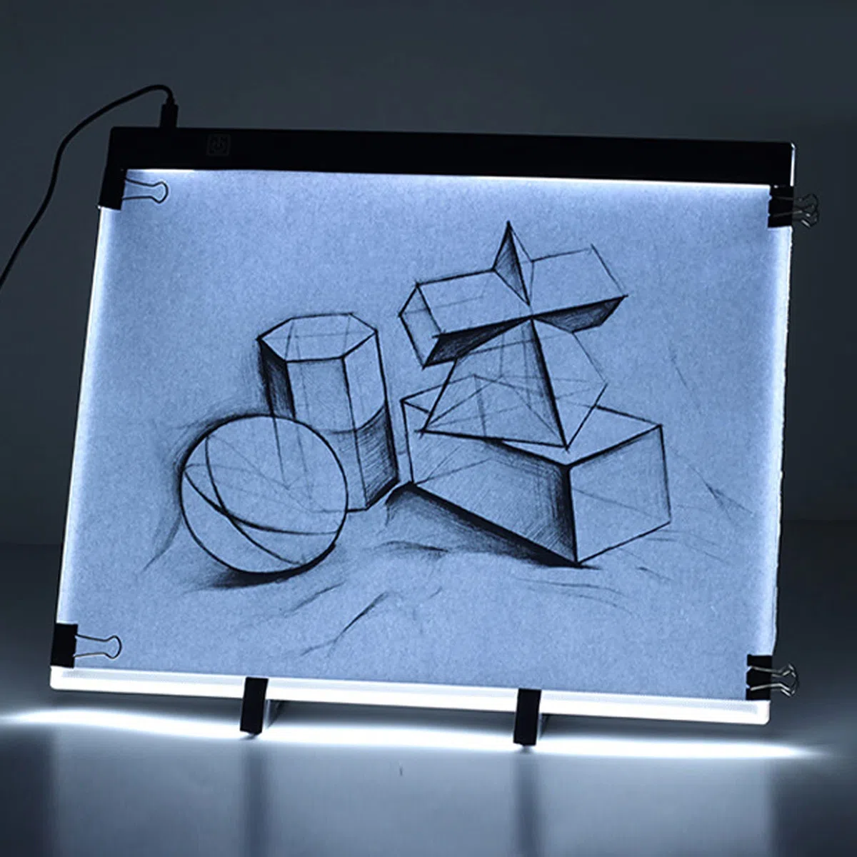 Tappetino Luminoso a LED A3, Tappetino da Disegno Ultrasottile Portatile da 12.000 K con 37 Perline LED, Tavolo Luminoso con Alimentazione USB Dimmerabile per Artisti, Disegno,