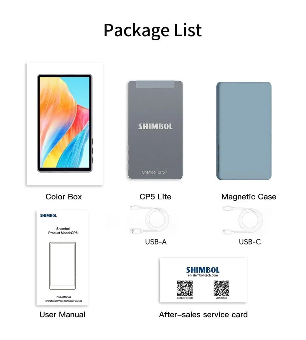 Shimbol CP5 lite Phone Vlog Selfie Monitor Screen 5" 1080P Wireless Recording and Dual-Band Transmission,with Magnetic Case,Using Phone Rear Camera for Selfie Vlog Live Stream TikTok (Case Gray)