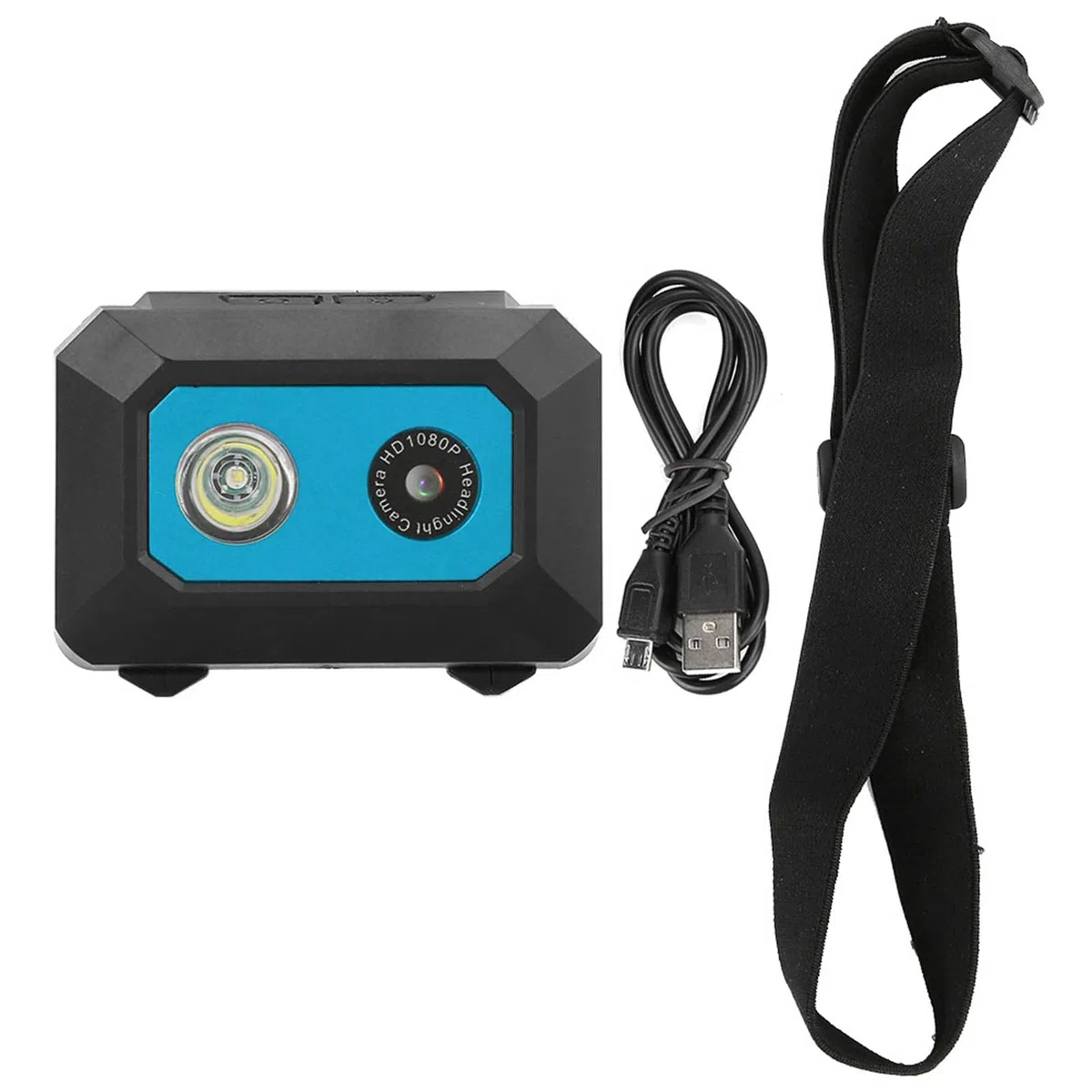 Telecamera Sportiva DV Super HD 1080P, Videocamera D'azione Montata Sulla Testa con Registratore DVR per Uso Fotografico All'aperto, in Casa e in Viaggio (Nero Blu)