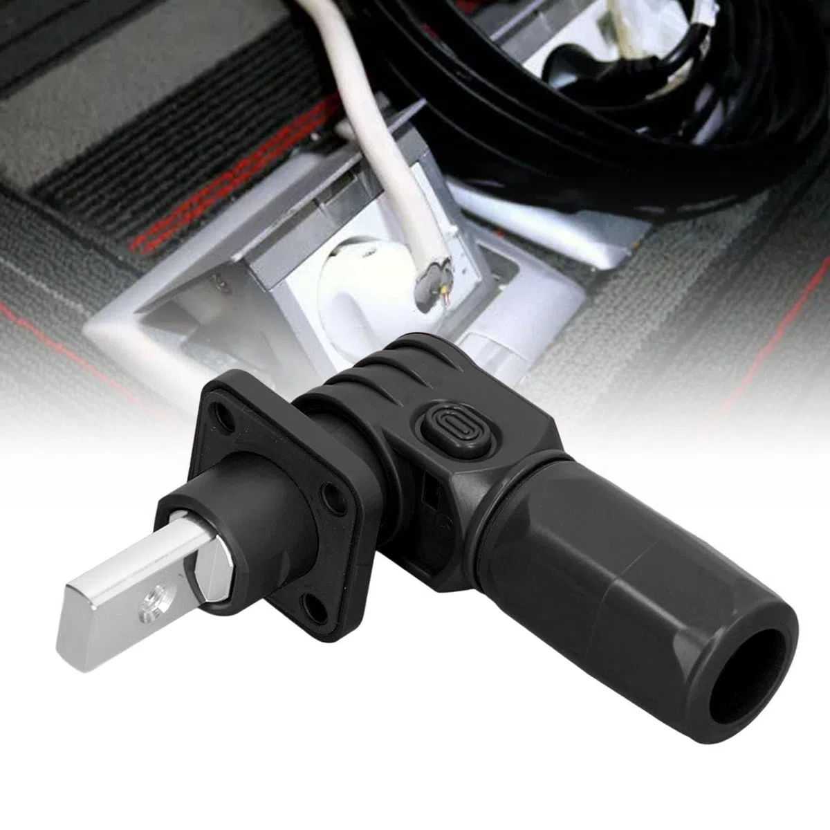 2Pz Connettore di stoccaggio della batteria di energia, Terminale a spina rapida M8 Connettore di alimentazione della batteria ad alta corrente impermeabile IP67 200A (BLACK)