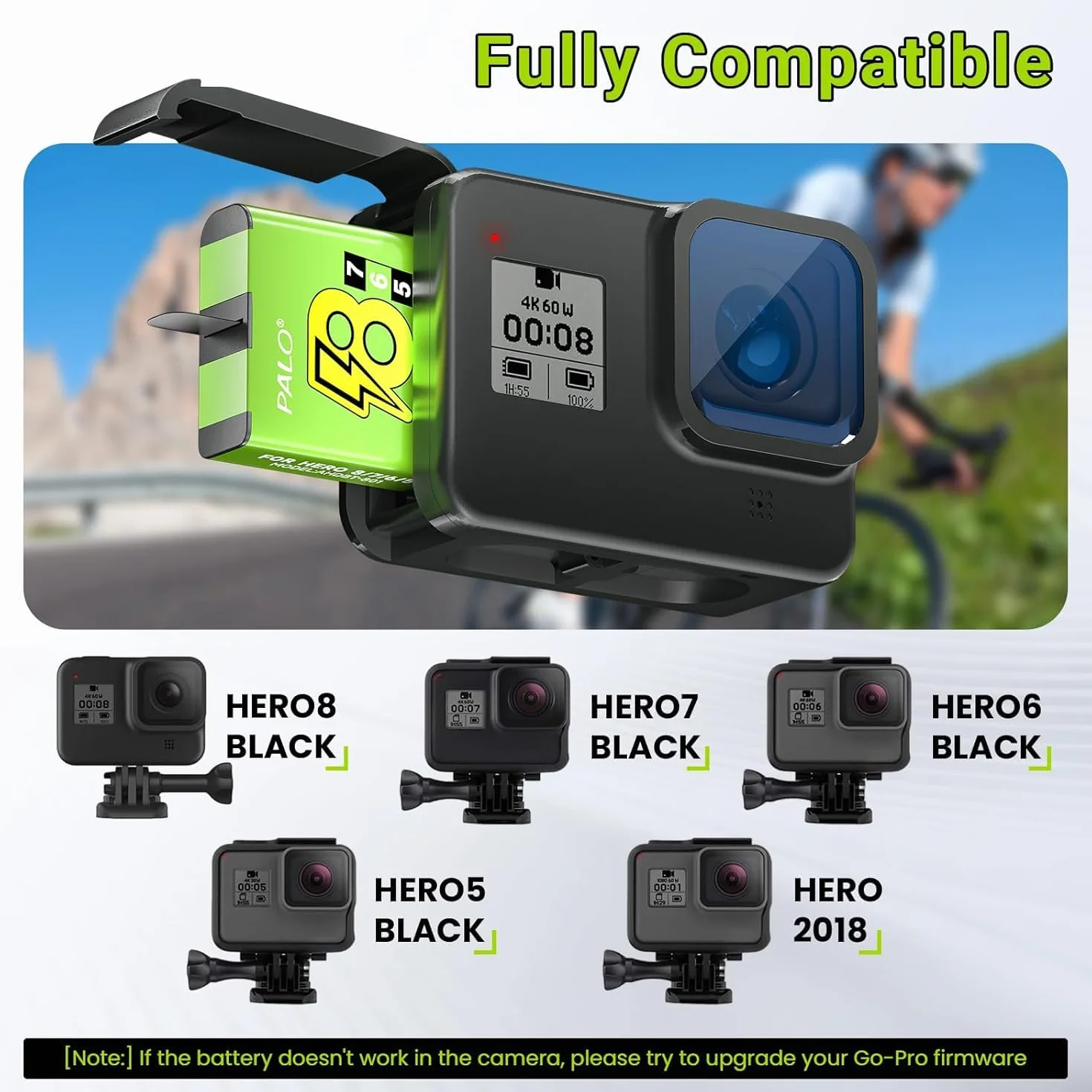 2 batterie per Hero 8/7/6/5 Black e caricatore per Hero 12/11/10/9/8/7/6/5 Black – Caricabatterie con accessori per batteria, ricarica Chnell, bassa temperatura adatta