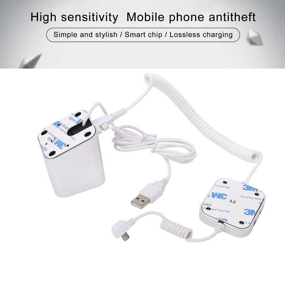 Porta micro USB Espositore per Telefono Cellulare Antifurto, con Allarme di Sicurezza 95-120 DB, Supporto per Telefono Antifurto per Sale Espositive, Negozio (per Android)