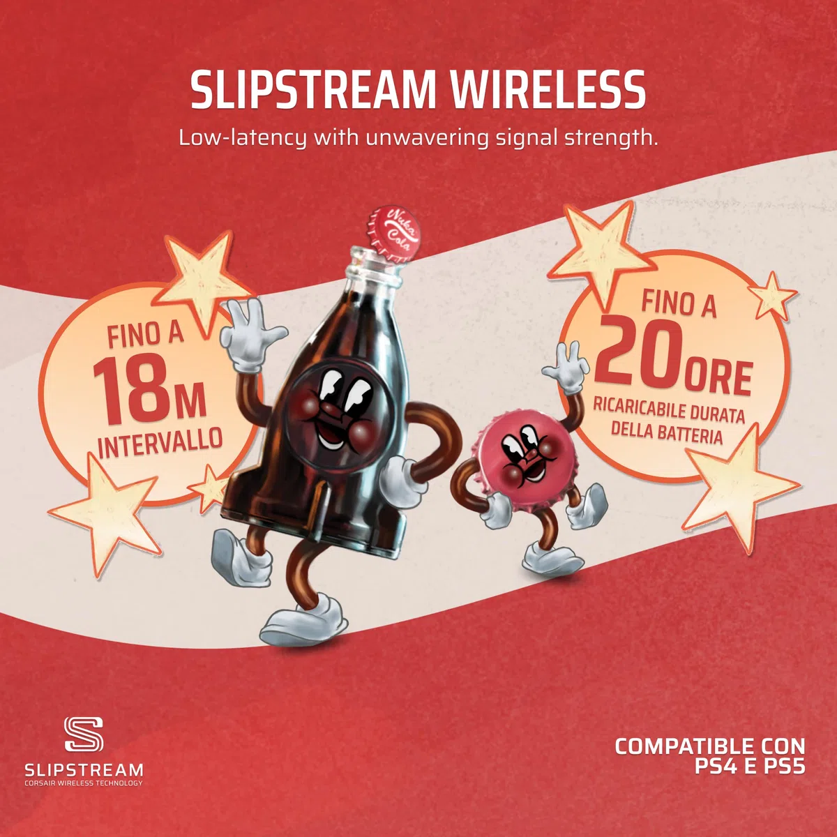 Corsair HS80 RGB WIRELESS Fallout Nuka-Cola Edition Cuffie Da Gioco Multipiattaforma – Dolby Atmos, Leggere, Microfono Di Qualità Broadcast – PC, Mac, PS5, PS4