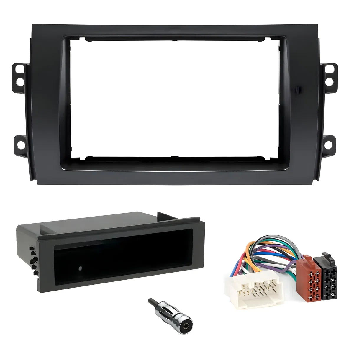 Sound Way Kit Montaggio Adattatore Autoradio, Mascherina 1 DIN / 2 DIN Compatibile con Suzuki SX4 2007-2014 /Fiat Sedici 2006-2014