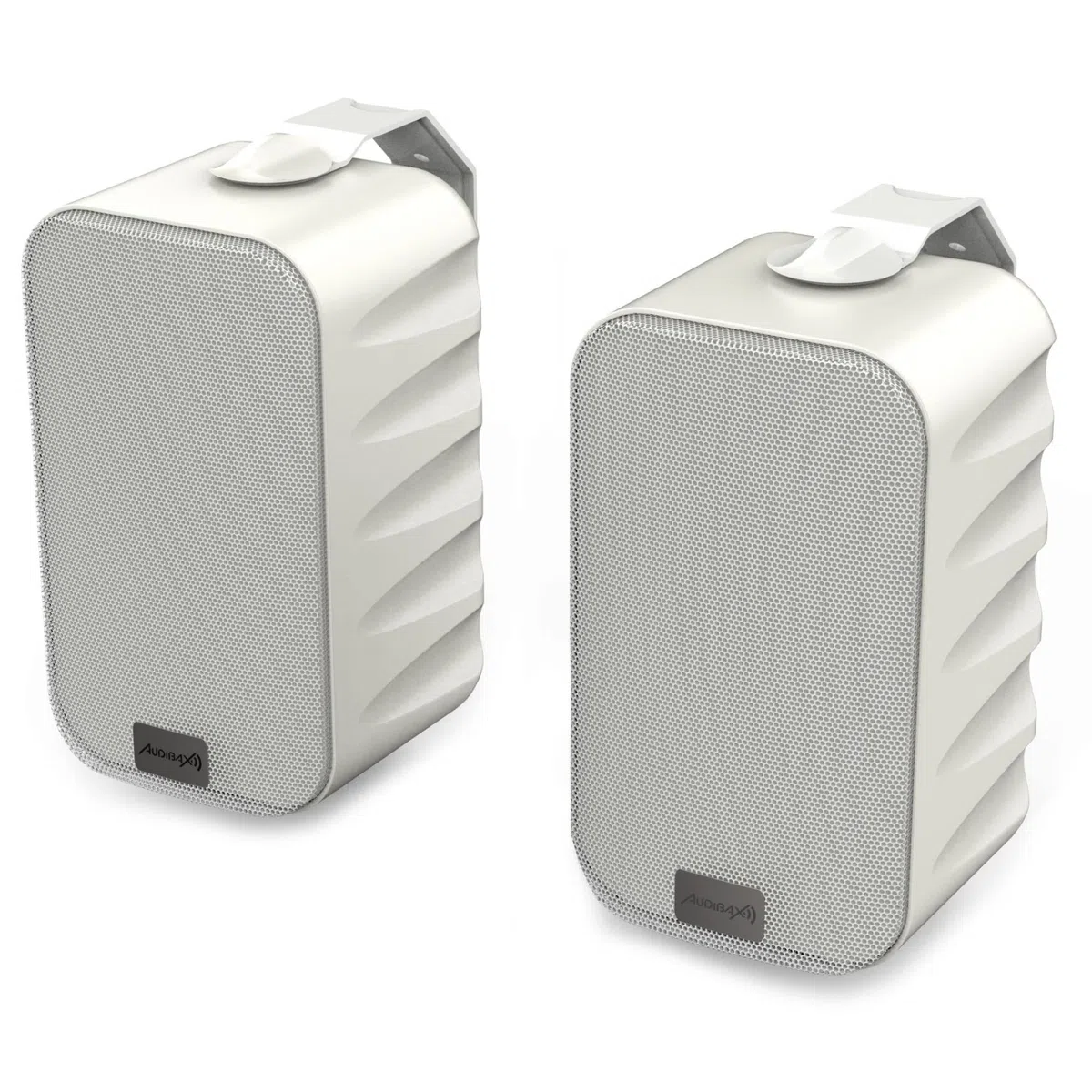 Audibax PR-42T Bianco - Diffusori Passivi da Scaffale HiFi - Coppia di Altoparlanti Stereo a 2 Vie - Rinforzo 75W - Montaggio a Parete Incluso - Altoparlanti con Woofer da 4"