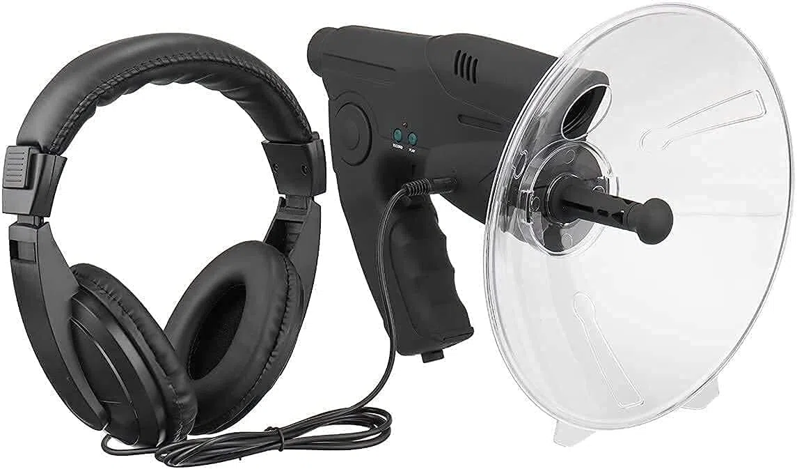 Microfono parabolico a ingrandimento 8X, amplificatore audio monoculare, attrezzatura spionaggio, dispositivi di ascolto a lunga distanza attraverso le pareti fino a 300 ft