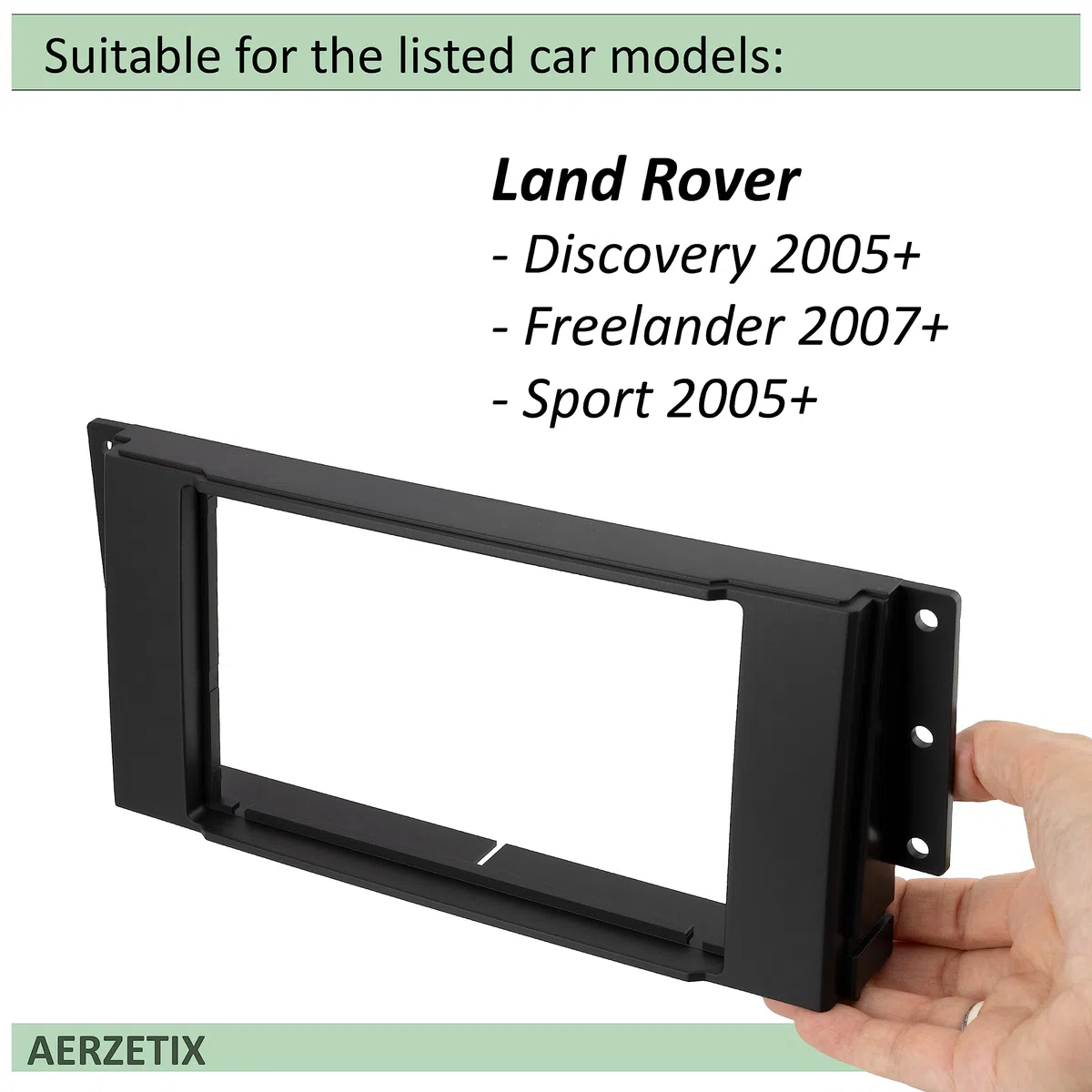 AERZETIX - C40961 - Mascherina telaio adattatore 2 DIN per autoradio - in plastica - compatibile con Land Rover Discovery 2005+, Land Rover Freelander 2007+, Land Rover Sport 2005+