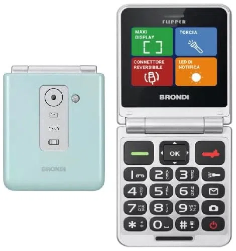 BRONDI Flipper - TELEFONO CELLULARE SENIOR Verde