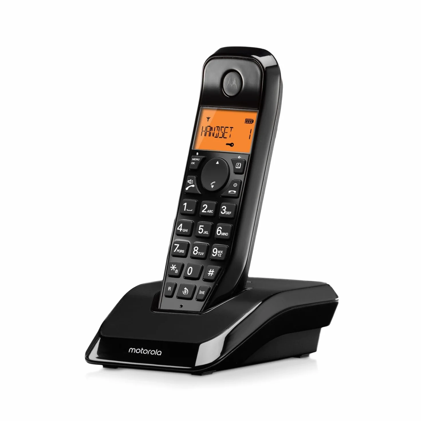 Motorola Voice - Telefono cordless digitale S1201 serie S12 con blocco chiamate e funzione Non disturbare, vivavoce, rubrica fino a 50 nomi e numeri, display luminoso