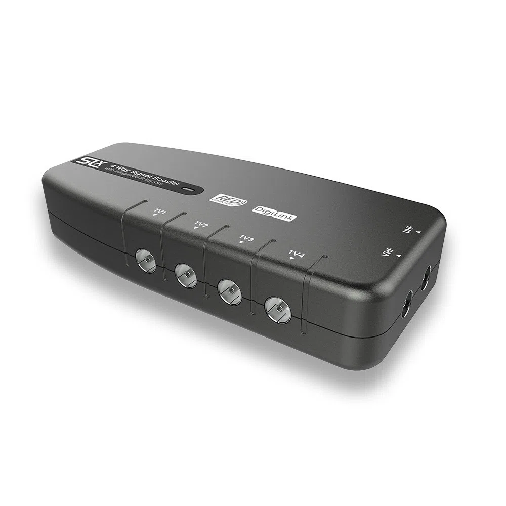 Signal Booster, SLx TV Amplifier Four Output 27820BMR, HD TV/FM/DAB Signal. 4 Way - Per HD and Freeview