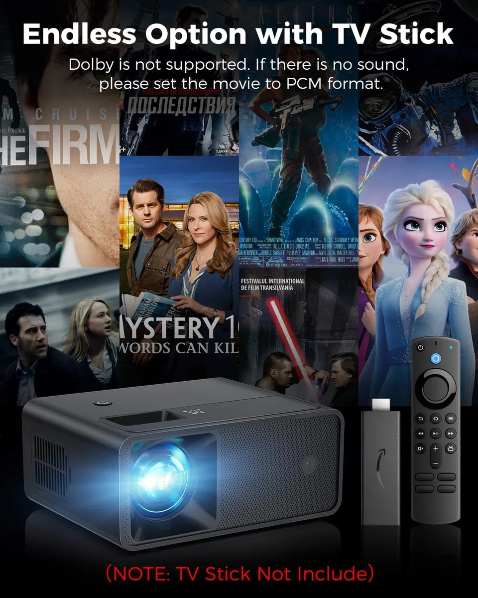 CiBest Mini proiettore 2025 aggiornato Full HD 1080P compatibile con proiettore video portatile, proiettore di piccoli film, compatibile con iOS/Android/Windows/TV Stick/Box/USB/HDMI